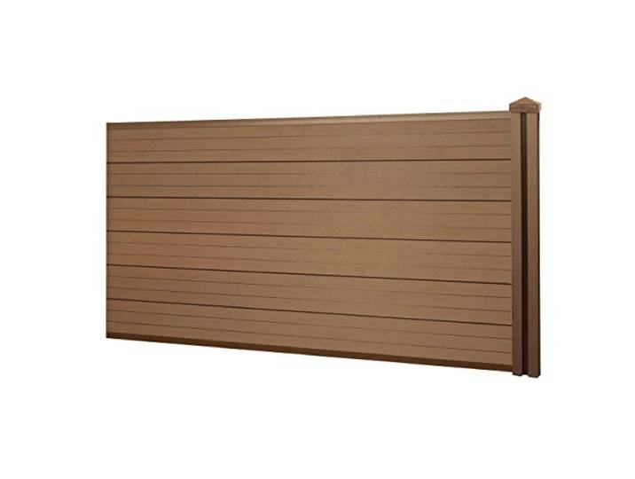 Mendler WPC-Sichtschutz Sarthe Erweiterungselement niedrig - Teak Windschutz Zaun, WPC-Pfosten, 1,88m