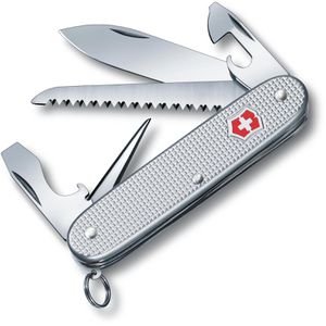 Victorinox Taschenmesser Farmer Alox 0.8241.26, silber, 9 Funktionen, mit Metallgriff & Edelstahl-Zweihandklinge