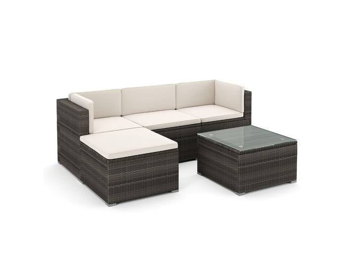 Rattanlounge MILOS grau/beige
