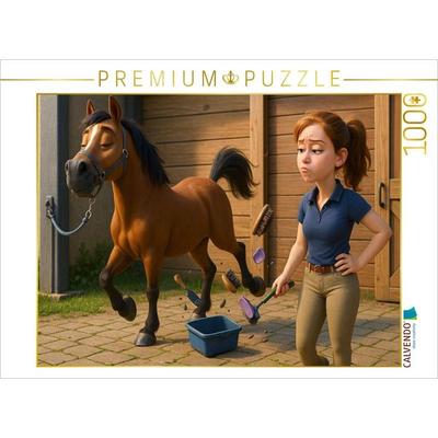 CALVENDO Puzzle Mädchen brauchen ein Hoppi | 1000 Teile Lege-Größe 64x48cm Foto-Puzzle für glückliche Stunden