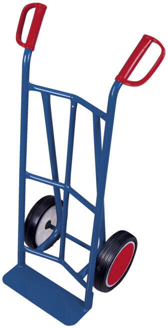 VARIOfit Diable en tube d’acier bas, roues en caoutchouc plein, pelle 400 × 110 mm (sk-1150)