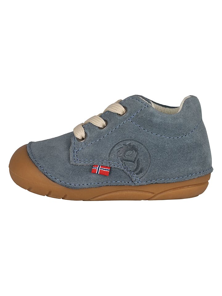 Trollkids Leder-Krabbelschuhe "Bjordal" in Blau - 21