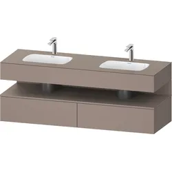 Duravit Collection One Einbauwaschtisch mit Konsolenwaschtischunterbau, 1600x550x600mm, Nische Basalt Matt, Doppelwaschtisch, QA4797043430000, Farbe: Basalt Matt