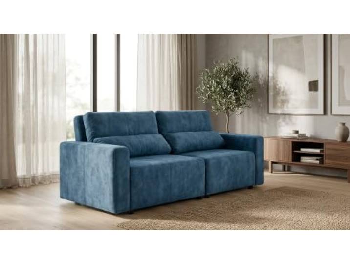 2-Sitzer-Sofa, ausklappbares Schlafsofa mit Stauraum, puderrosa, Komo Family Möbel