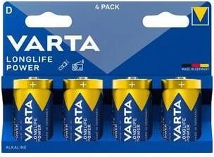 VARTA Longlife Power 4 D (Plastic free Double Blister), 4 Stk