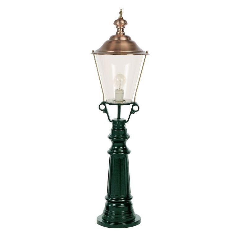 Nostalgische staande lamp Timor groen koper van KS Verlichting