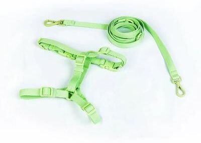 Uplift Picks Macaron Series Adjustable Dog Harness Vest And Pet Leash Set For Small And Medium Dogs green m