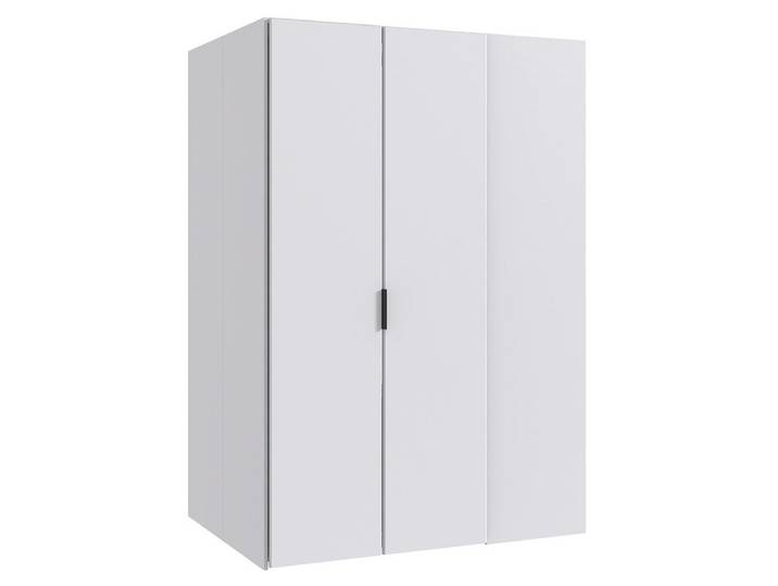 Lomadox Eckschrank NOLI-43 weiß 2 Türen begehbar Spiegel 2 Türen 135x197x97 cm