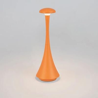 Inspired Living Rechargeable Mushroom Table Lamp USB C Touch Cordless LED Bedside Light matte Orange