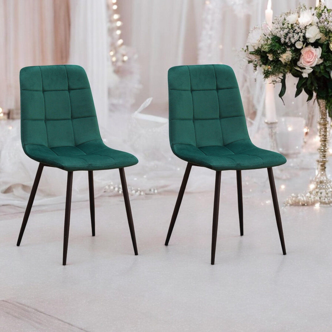 George Oliver Eyre Upholstered Chair with Ergonomic Seat, Minimalist Scandinavian Design, Hand-Finished, Versatile for Any Room Green 89cm H X 44cm W X 46cm D