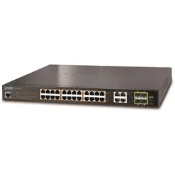 Planet GS-4210-24P4C / Switch / L2 Managed / 24x GbE PoE+ 802.3at / 4x GbE SFP / 220W (28 Ports), Netzwerk Switch