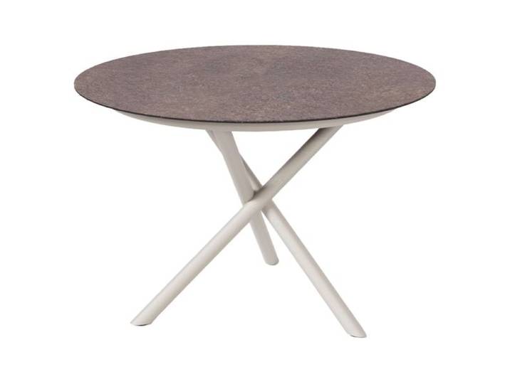 Zebra Mikado Gartentisch Ø110cm Aluminium/HPL Dunkelgrau Taupe