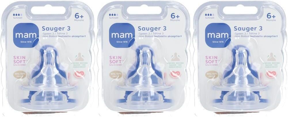 MAM Speen Maat 3 - 6m+ x3 3x2 St Sauger