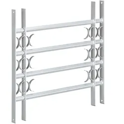Relaxdays Fenstergitter Einbruchschutz, ausziehbar, für außen, Stahl, 600 x 700-1050 mm, Sicherheitsgitter, grau