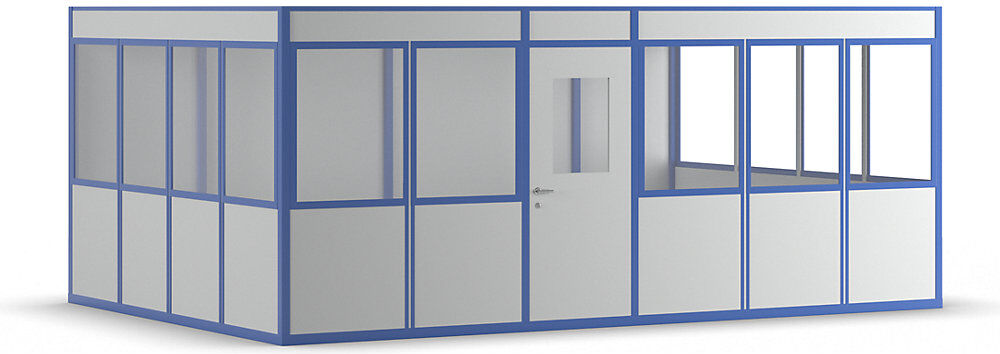 kaiserkraft Hallenbüro, 4-seitig, zur freien Aufstellung, Außenbreite 4100 mm, Außenlänge 6100 mm