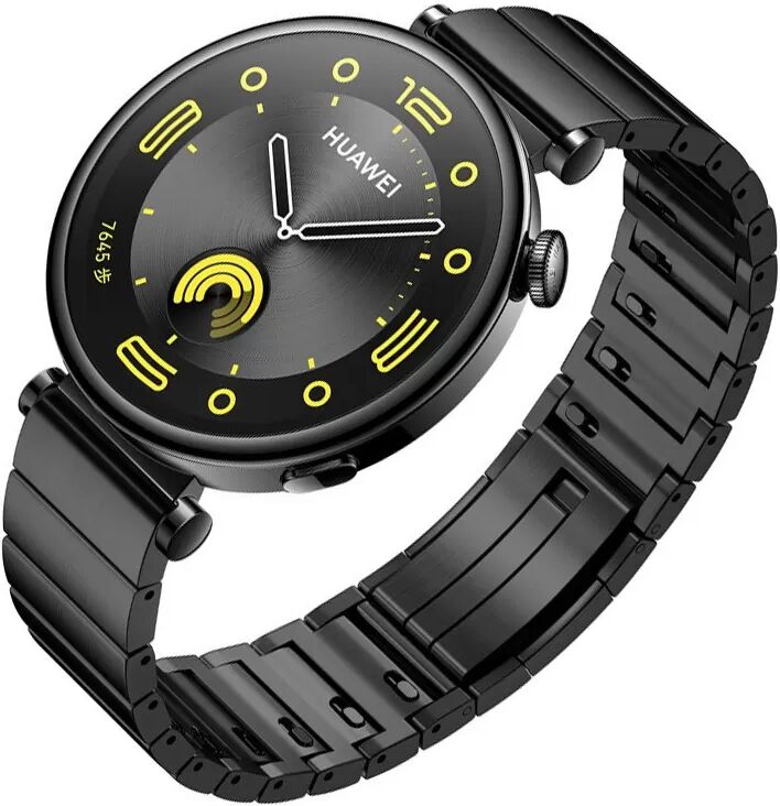 INF 18mm Edelstahl Uhrenarmband Kompatibel mit Huawei GT5 - Schnellverschluss Schwarz