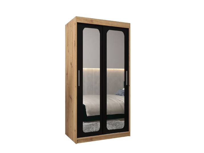 ABIKS MÖBEL Schwebetürenschrank Promo T3 Schlafzimmerschrank - mit Spiegel, Kleiderstange, Regalen