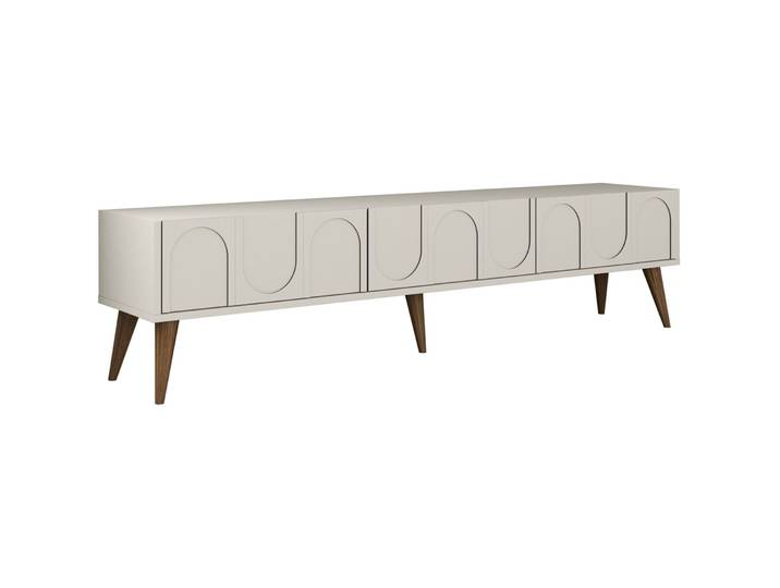 TV-Möbel Yasam creme melaminbeschichteter Holzwerkstoff B 180 cm - TV-Möbel
