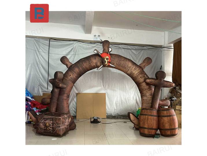 Arche de pirate gonflable avec souffleur, accessoire de décoration pour activités en plein air sur pelouse