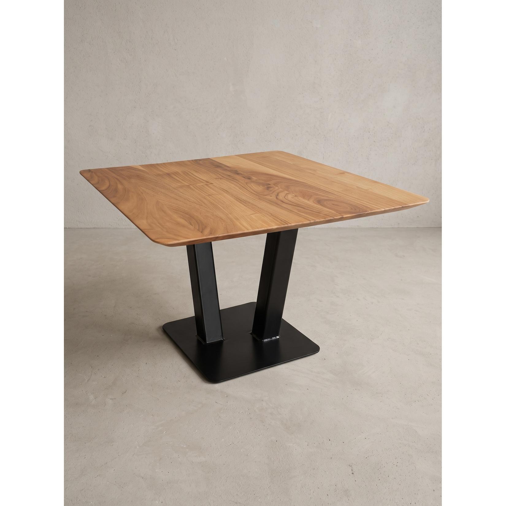 Couchtisch Akazie Massivholz Akazie-Schwarz 60x60x40 cm Kadima