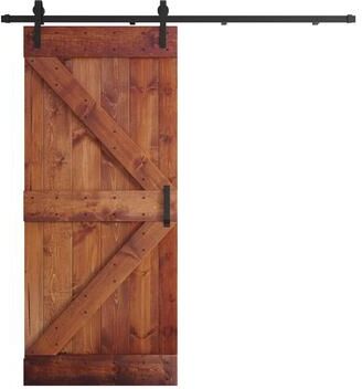 Coast Sequoia Inc Coast Sequoia 36in x 84in K Series Pine Wood Sliding Barn Door With Hardware Kit