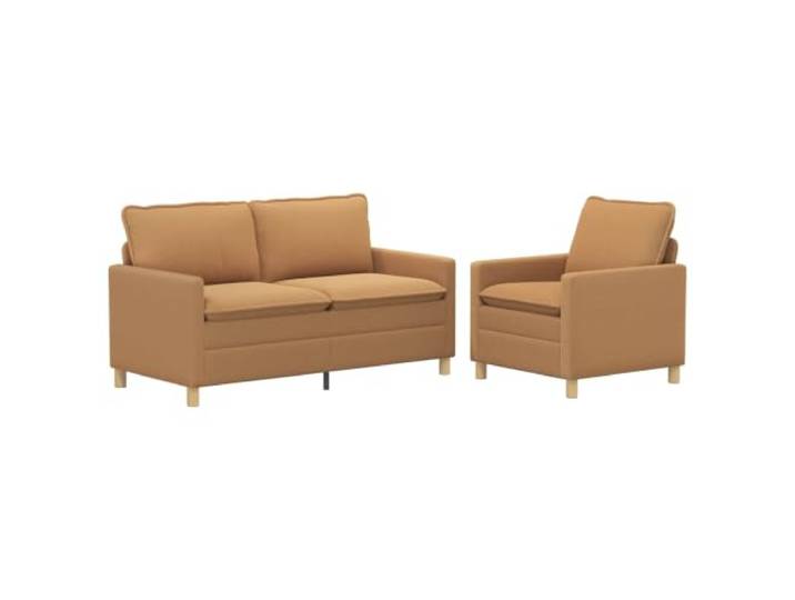 Makastle Sofa Couch 2er Set Beige Stoff