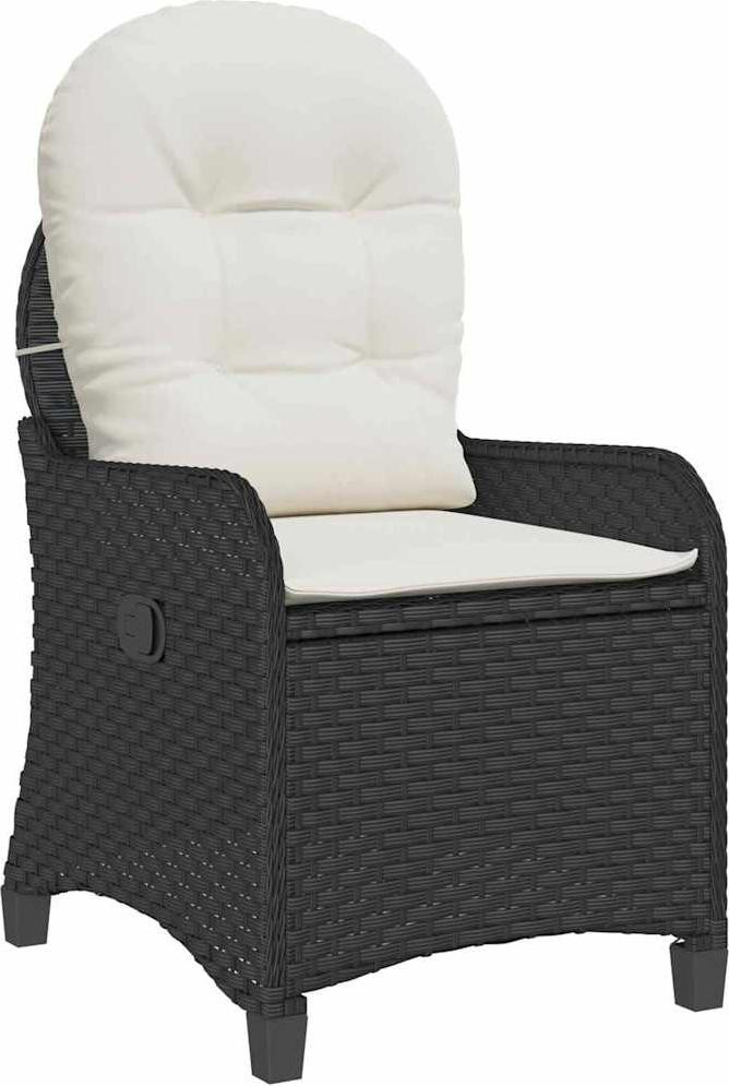 vidaXL Ligbed van polyrotan, zwart