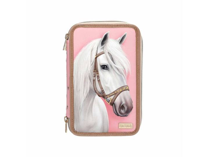 Depesche Germany 3-Fach Federtasche Classic Inkl. Stifte Miss Melody rosa 7,5 x 13 x 20 cm, Rosa, Kunststoff, Rechteckig, 13x20x7.5 cm, unisex, Dekoration, Malbedarf & Bastelbedarf