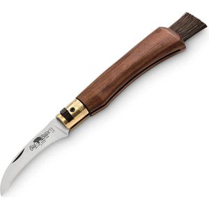 Old-Bear Pilzmesser Mushroom Walnuss, klappbar, mit Bürste, 420er AISI-Stahl, mit Walnussholzgriff