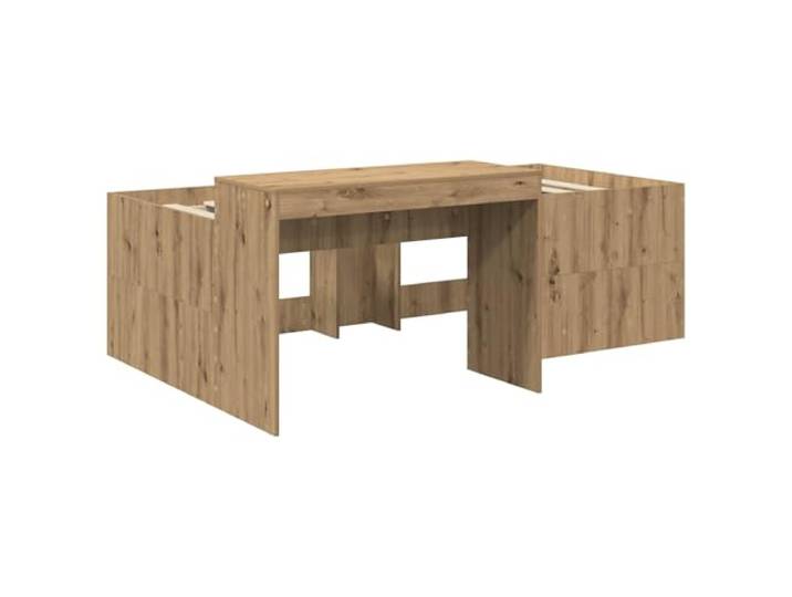 KTHLBRH Hochbett mit Schreibtisch Eiche Handwerk Technisches Holz, feste Latten, 193 x 118,5 x 61 cm, 120 kg