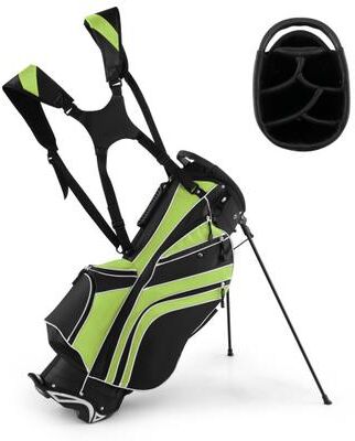 Costway Golf Stand Cart Bag with 6-Way Divider Carry Pockets-Green