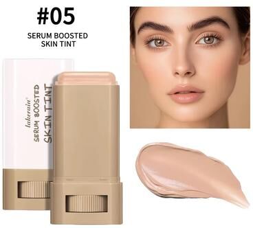 Inspired Finds Serum Boosted Foundation Stick Hydrating Skin Tint Balm Silky Coverage Travel Makeup #05 Natural Ivory
