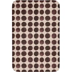 BADEMATTE Polka dots - Muster - Braun Rutschfest 60x90 cm