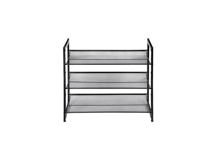 Schuhregal SONGMICS mit 3 Ablagen 30,5 x 61.5 cm , schwarz-weiss (schwarz), B:30,5cm H:61,5cm T:74cm, Metall, Stahl, Regale, Schuhregal, Stapelbares Schuhregal mit Metallgitterablagen