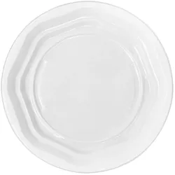 MONOUSO - Günstiger Wiederverwendbarer Flacher Teller aus Weißem PS Ø20,5cm (1.000 Stück)