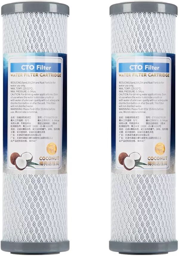 INF 2er-Pack 10-Zoll-Aktivkohle-Wasserfilterkartuschen – Universelle Passform