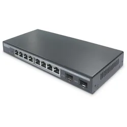 Digitus 8-Port Gigabit PoE Netzwerkswitch, Desktop, L2 managed, 2 Uplinkports, SFP, 86 W, af/at