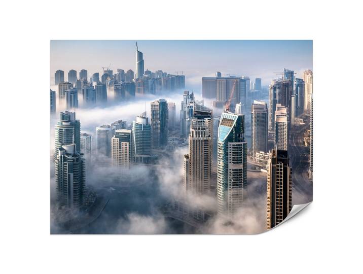 FOTOTAPETE für Büro Dubai Nebel Wolkenkratzer Skyline Panorama 200x140