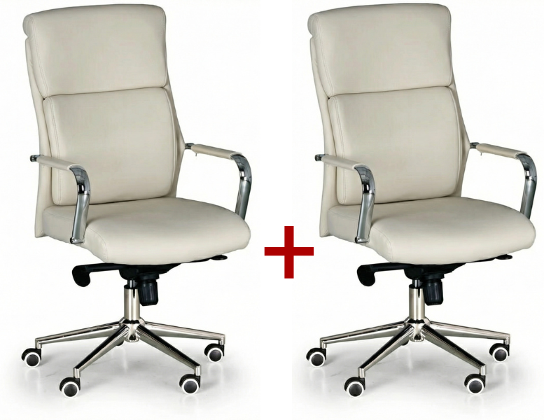B2B Partner Leder-Bürosessel VIRO 1+1 GRATIS, beige