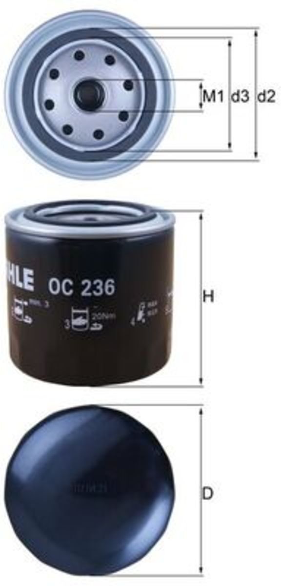 Ölfilter MAHLE KNECHT OC 236