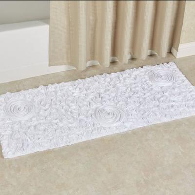 Home Weavers Inc Bellflower Bath Rug Runner 54 x 21, 54 x 21, White