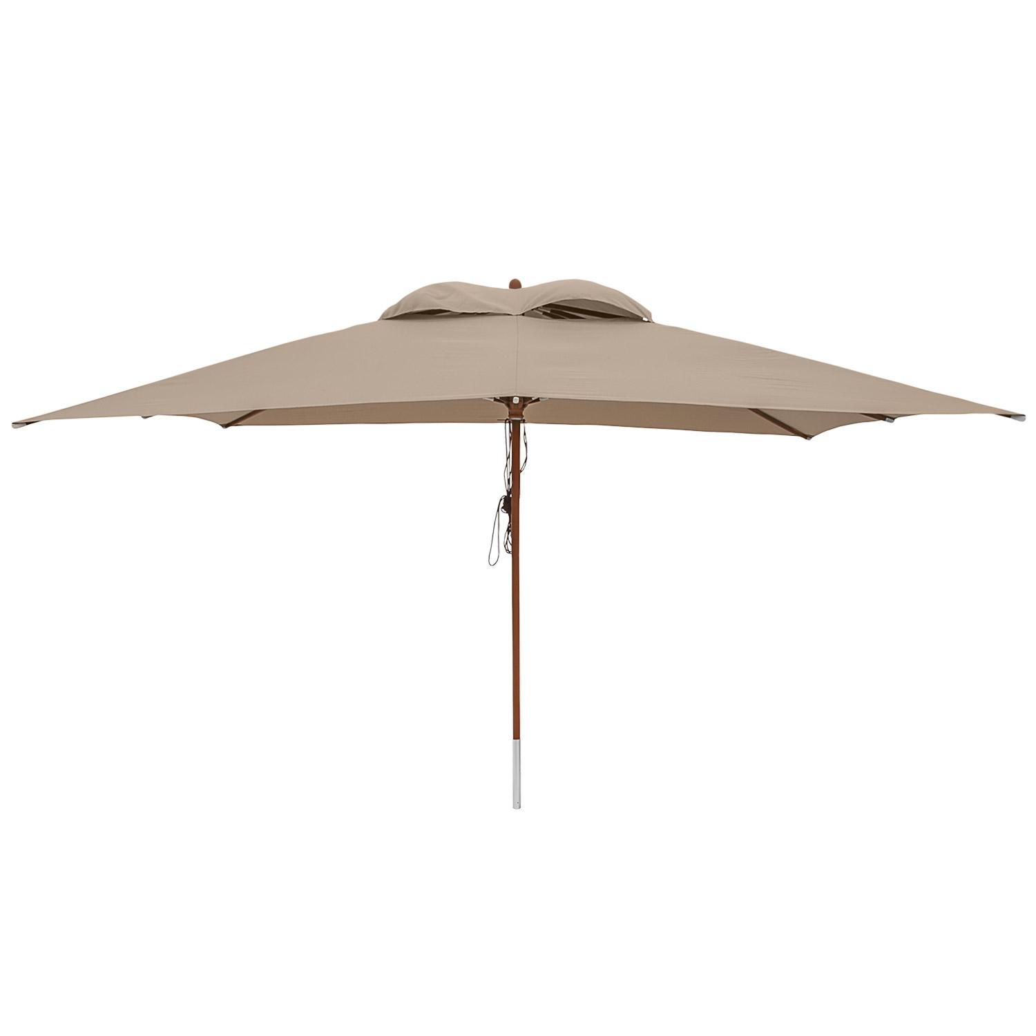 anndora Sonnenschirm 3x4m eckig Dark Natural Winddach UV-Schutz - Dark Natural