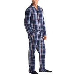 Gant Check Pajama Set Shirt And Pants Blau Baumwolle Small Herren