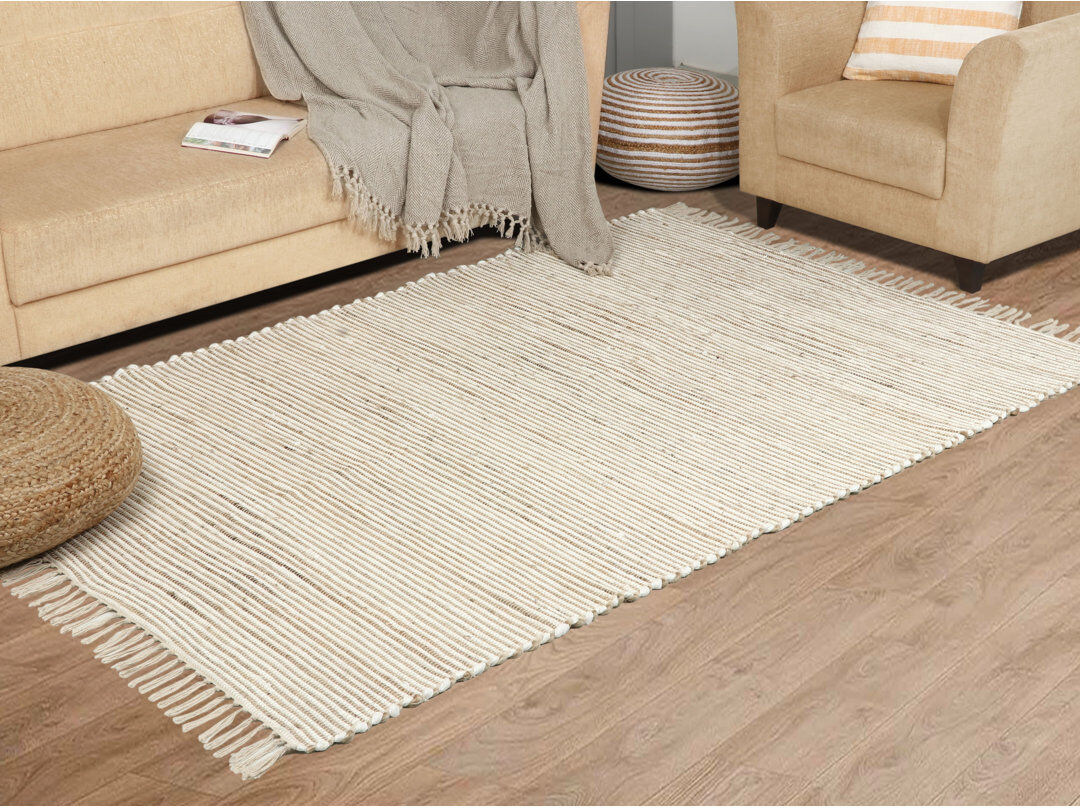 Natur Pur Kimble White Hand Woven Area Rug White Rectangle 150 x 230 cm
