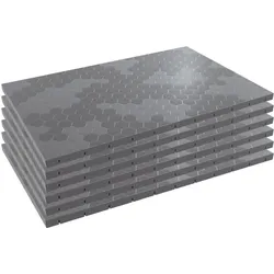 6er-Set Clipsbare Bodenfliesen Grau 116x76x3 cm Rechteckig Polypropylen Modularer Bodenbelag 4.61m2 INTEC