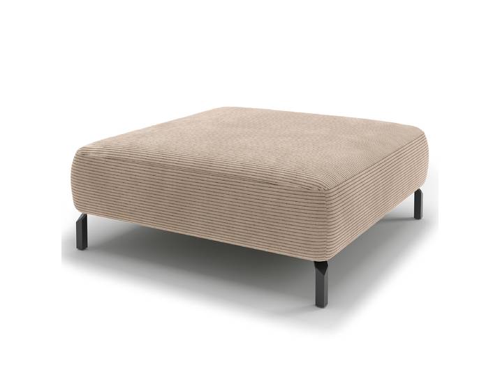 Repose-pieds 43cm Beige Velours côtelé Catia: Cappuccino