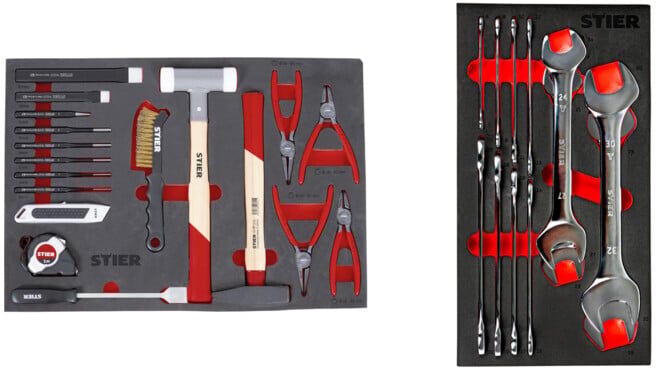 Set STIER Universal-Werkzeugsatz + Doppelmaulschlüssel-Satz