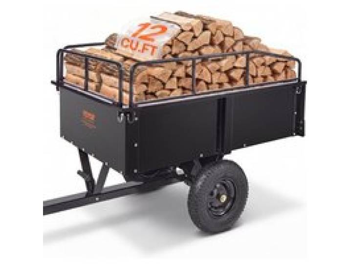 VEVOR Remorque à Benne Basculante Capacité de Charge 340 kg Remorque Utilitaire de Jardin Robuste avec Côtés Amovibles Chariot de Transport à Déversement 0,34 m³​ pour Tracteur, Tondeuse à Gazon, VTT