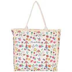 Frida Kahlo Shopper 62211 Tote Bag weiß + blumen - 40