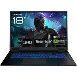Gigabyte GAMING A18 3WHK3DEC64SH (18", 1000 GB, 128 GB, DE), Notebook, Schwarz